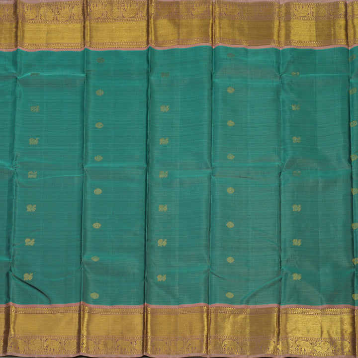 Hayagrivas Handloom Sea Green Kanjivaram Silk Saree with Rosewood Pink Border BE472-SBS