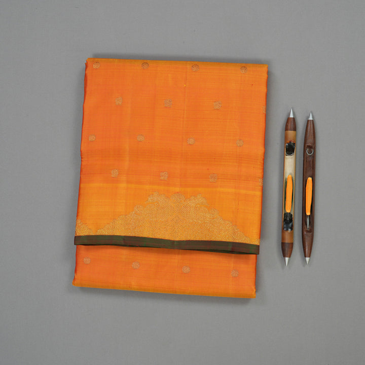 Hayagrivas Handloom Kanjivaram Ten Yards Silk Madisar in Orange BE473-SBS