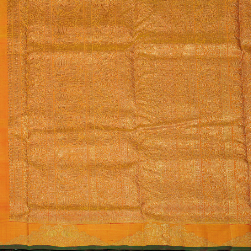 Hayagrivas Handloom Kanjivaram Ten Yards Silk Madisar in Orange BE473-SBS