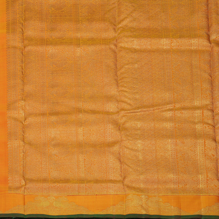 Hayagrivas Handloom Kanjivaram Ten Yards Silk Madisar in Orange BE473-SBS