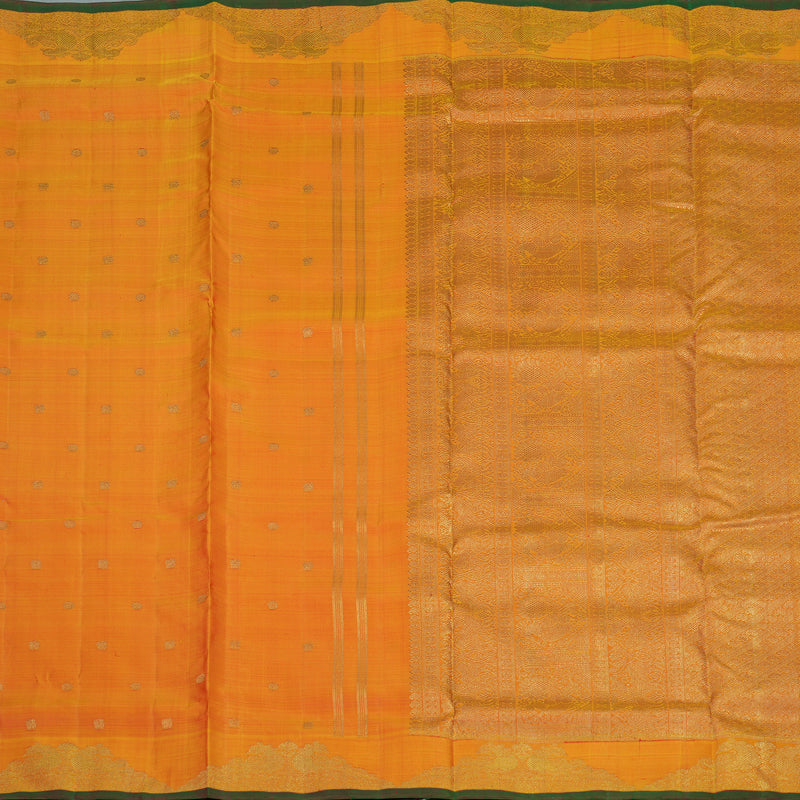 Hayagrivas Handloom Kanjivaram Ten Yards Silk Madisar in Orange BE473-SBS