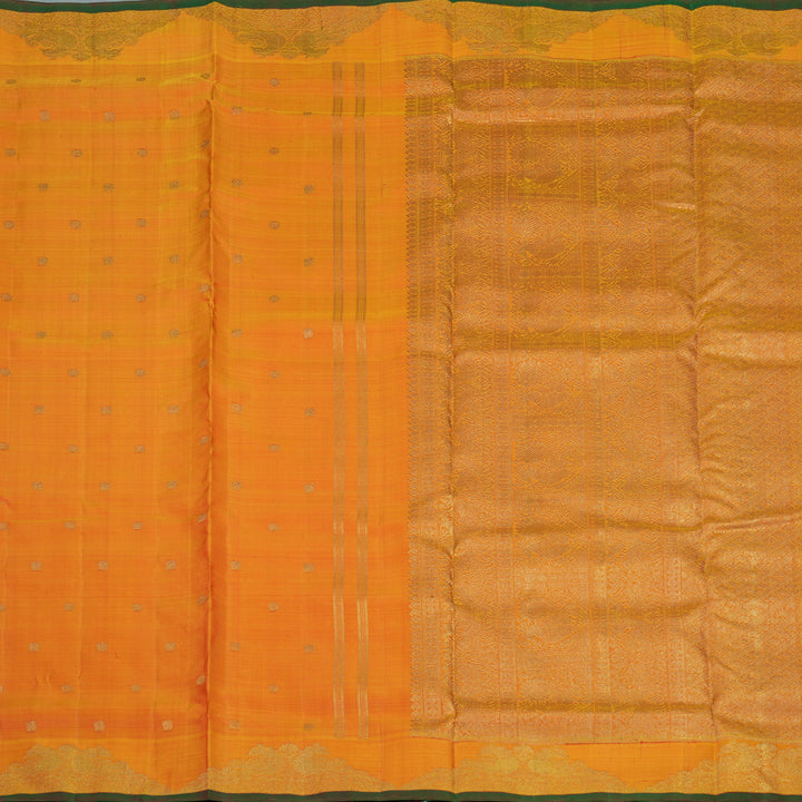 Hayagrivas Handloom Kanjivaram Ten Yards Silk Madisar in Orange BE473-SBS