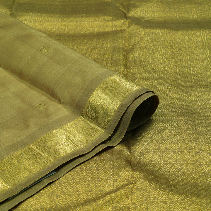 Hayagrivas Handloom Warm Olive Kanjivaram Silk Saree BE474-SBS