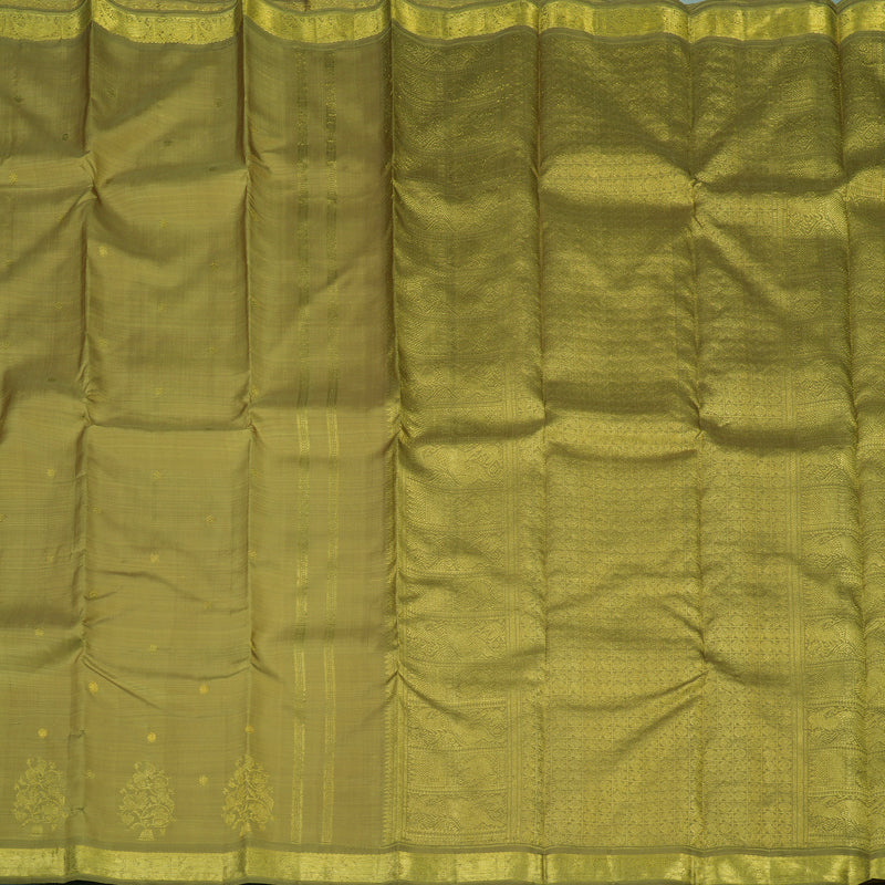 Hayagrivas Handloom Warm Olive Kanjivaram Silk Saree BE474-SBS