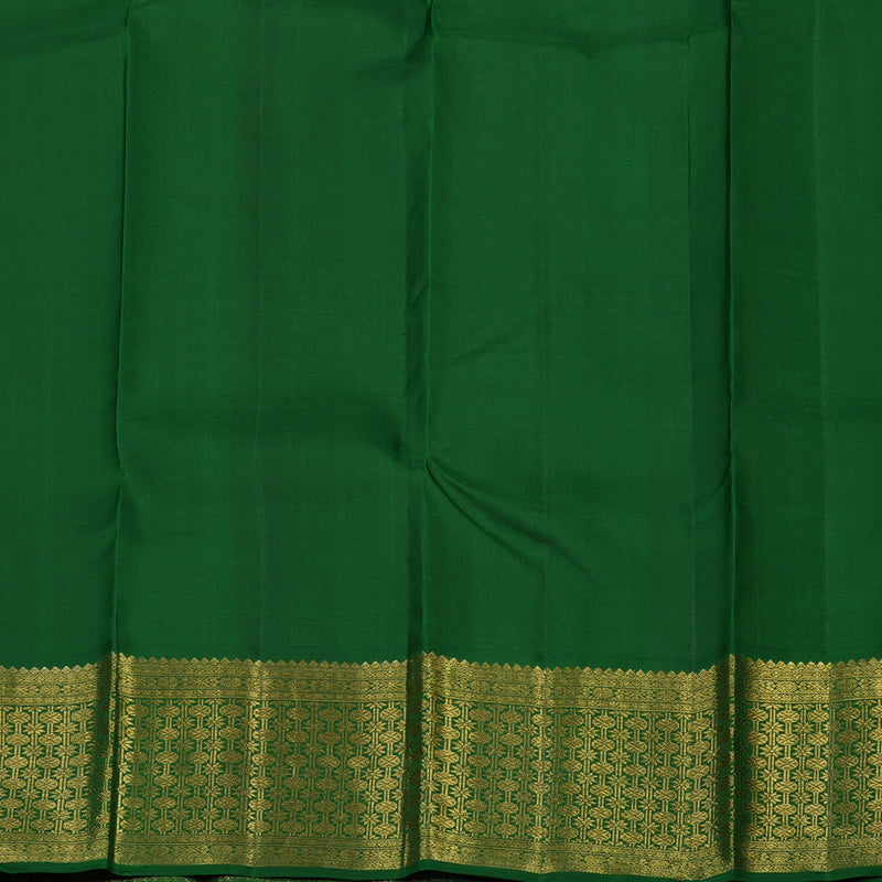 Hayagrivas Handloom Deep Orange Kanjivaram Silk Saree with Bottle Green border BE480-SBS