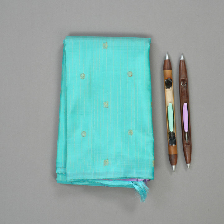 Hayagrivas Handloom Teal Kanjivaram Silk Saree BE482-SBS