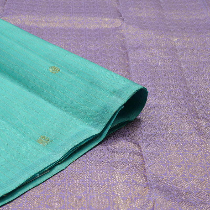 Hayagrivas Handloom Teal Kanjivaram Silk Saree BE482-SBS