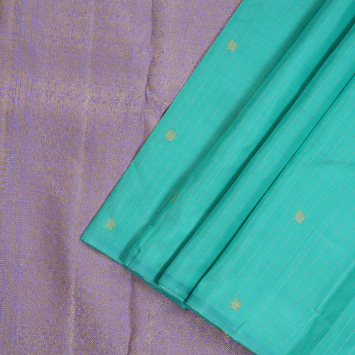 Hayagrivas Handloom Teal Kanjivaram Silk Saree BE482-SBS