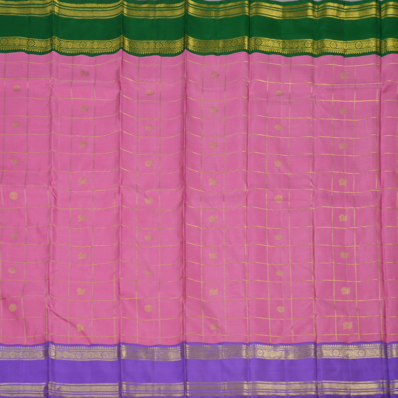 Hayagrivas Handloom Rose Pink Kanjivaram Silk Saree with Ganga Jamuna border BE483-SBS