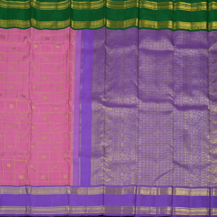 Hayagrivas Handloom Rose Pink Kanjivaram Silk Saree with Ganga Jamuna border BE483-SBS