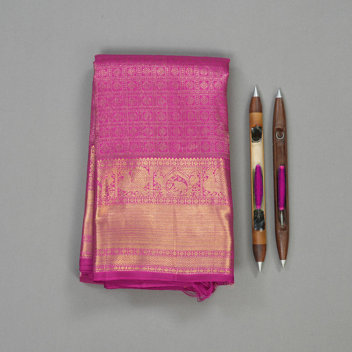 Hayagrivas Handloom Magenta Kanjivaram Silk Saree BE486-SBS
