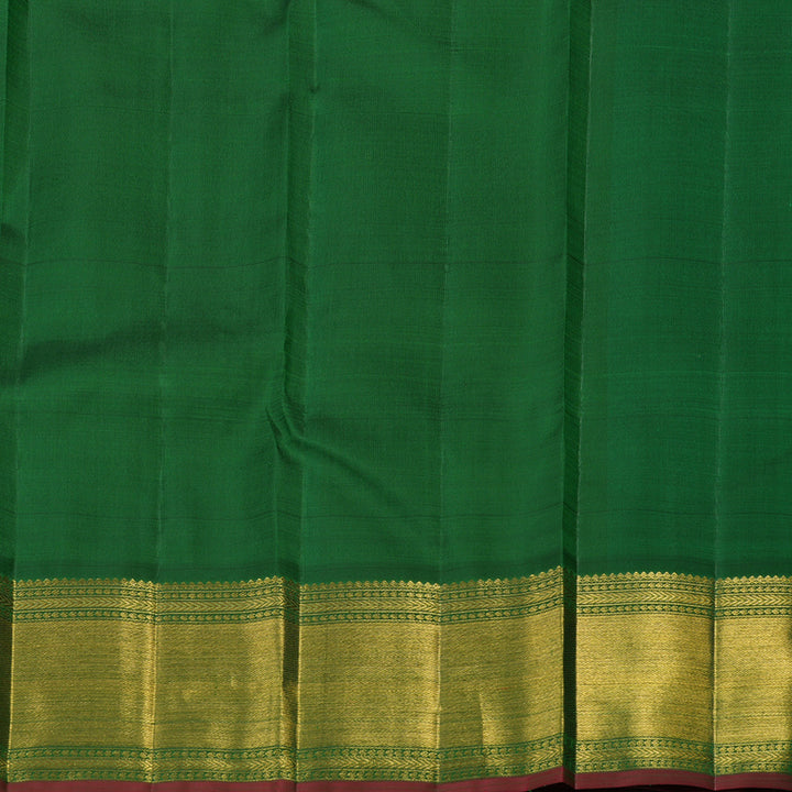 Hayagrivas Handloom Dark Green Kanjivaram Silk Saree BE487-SBS
