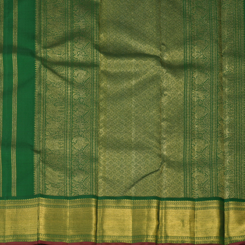 Hayagrivas Handloom Dark Green Kanjivaram Silk Saree BE487-SBS