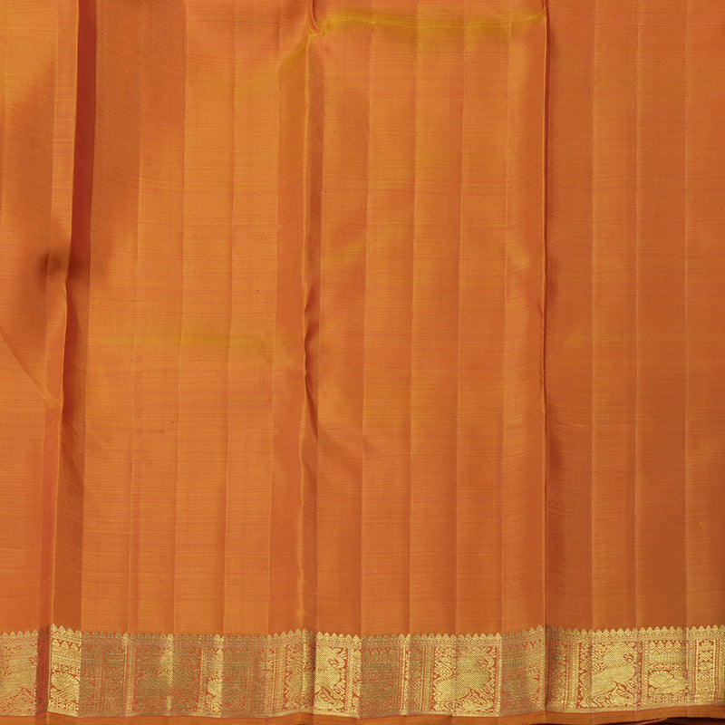 Hayagrivas Handloom Rose Pink Kanjivaram Silk Saree with Golden Orange Border BE488-SBS