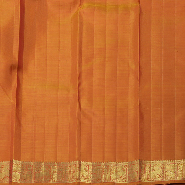 Hayagrivas Handloom Rose Pink Kanjivaram Silk Saree with Golden Orange Border BE488-SBS