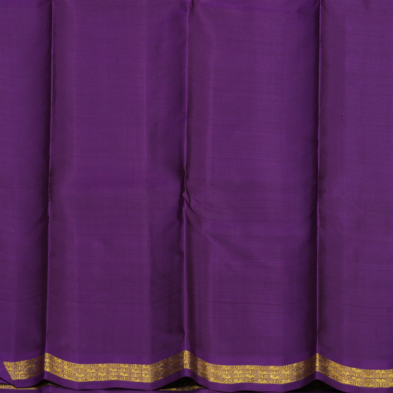 Hayagrivas Handloom Peacock Green Kanjivaram Silk Saree with Violet border BE493-SBS