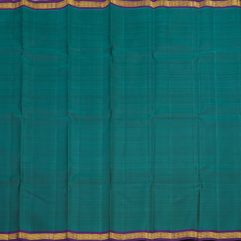Hayagrivas Handloom Peacock Green Kanjivaram Silk Saree with Violet border BE493-SBS