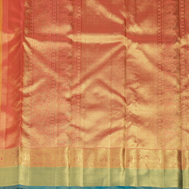Hayagrivas Handloom shimmering Golden Yellow Kanjivaram Silk Saree BE496-SBS