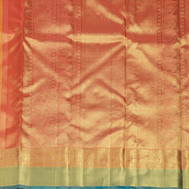 Hayagrivas Handloom shimmering Golden Yellow Kanjivaram Silk Saree BE496-SBS