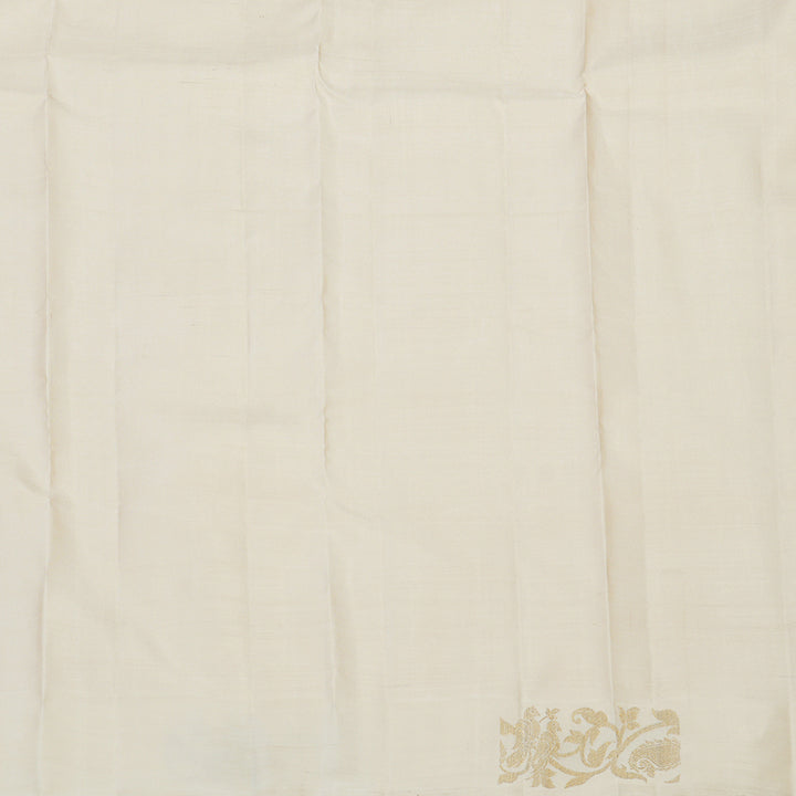 Hayagrivas Elegant Handwoven Kanjivaram Silk Saree in Creamy Half White BE497-SBS