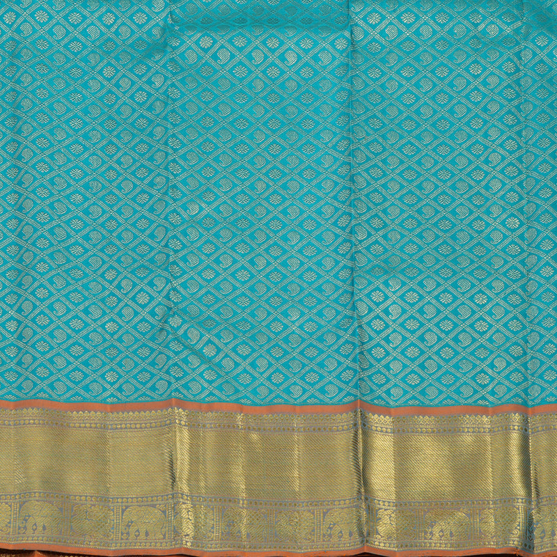 Hayagrivas Handloom Rust Orange Kanjivaram Silk Saree BE501-SBS