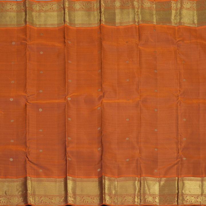 Hayagrivas Handloom Rust Orange Kanjivaram Silk Saree BE501-SBS