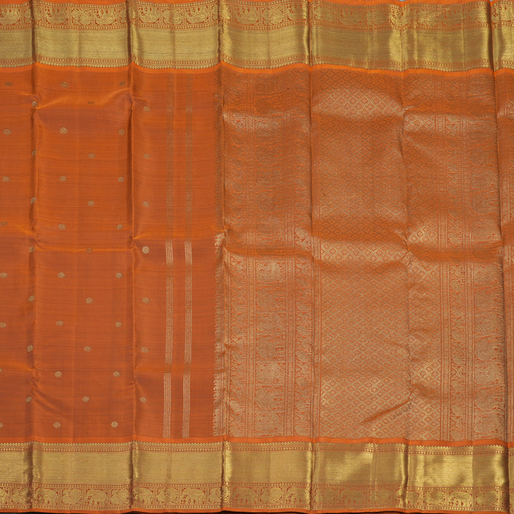 Hayagrivas Handloom Rust Orange Kanjivaram Silk Saree BE501-SBS