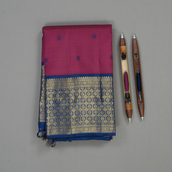 Hayagrivas Handloom Mulberry Purple Kanjivaram Silk Saree BE502-SBS