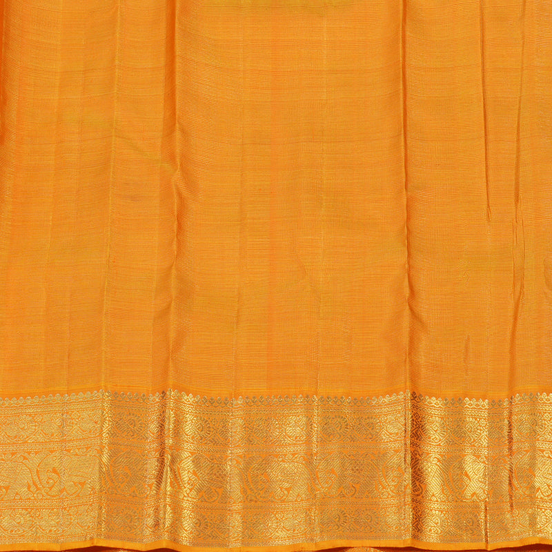 Hayagrivas Handloom Deep Violet Kanjivaram Silk Saree with Orange Border BE504-SBS