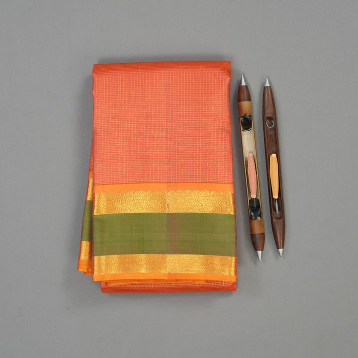 Hayagrivas Handloom Orange Bridal Kanjivaram Silk Saree BE508-SBS