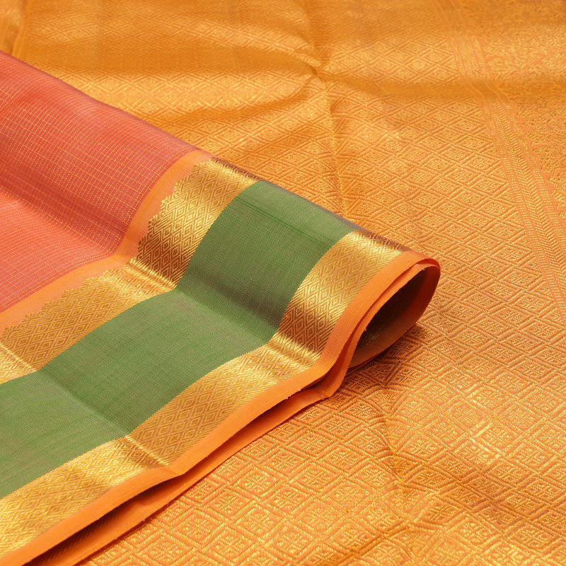 Hayagrivas Handloom Orange Bridal Kanjivaram Silk Saree BE508-SBS
