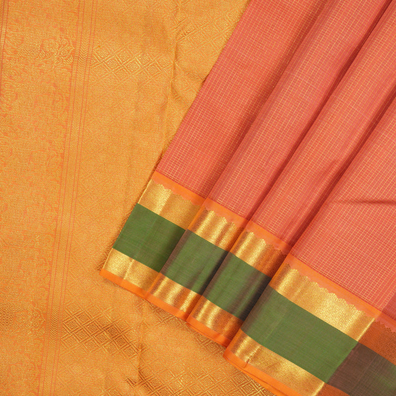 Hayagrivas Handloom Orange Bridal Kanjivaram Silk Saree BE508-SBS