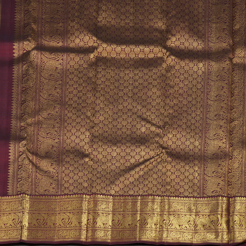 Hayagrivas Handloom Onion Pink Kanjivaram Silk Saree with Araku Maroon border BE510-SBS