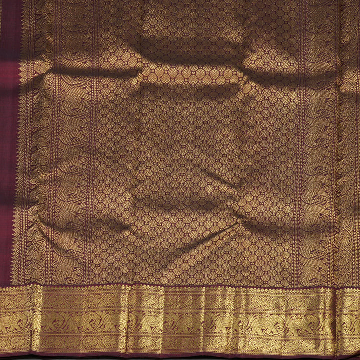 Hayagrivas Handloom Onion Pink Kanjivaram Silk Saree with Araku Maroon border BE510-SBS