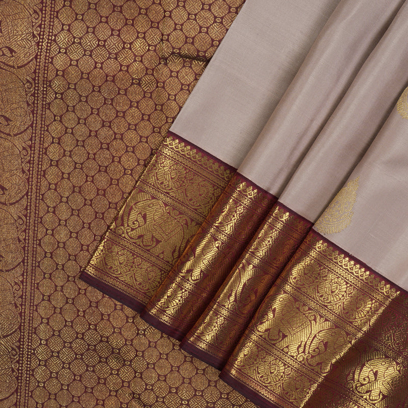 Hayagrivas Handloom Onion Pink Kanjivaram Silk Saree with Araku Maroon border BE510-SBS