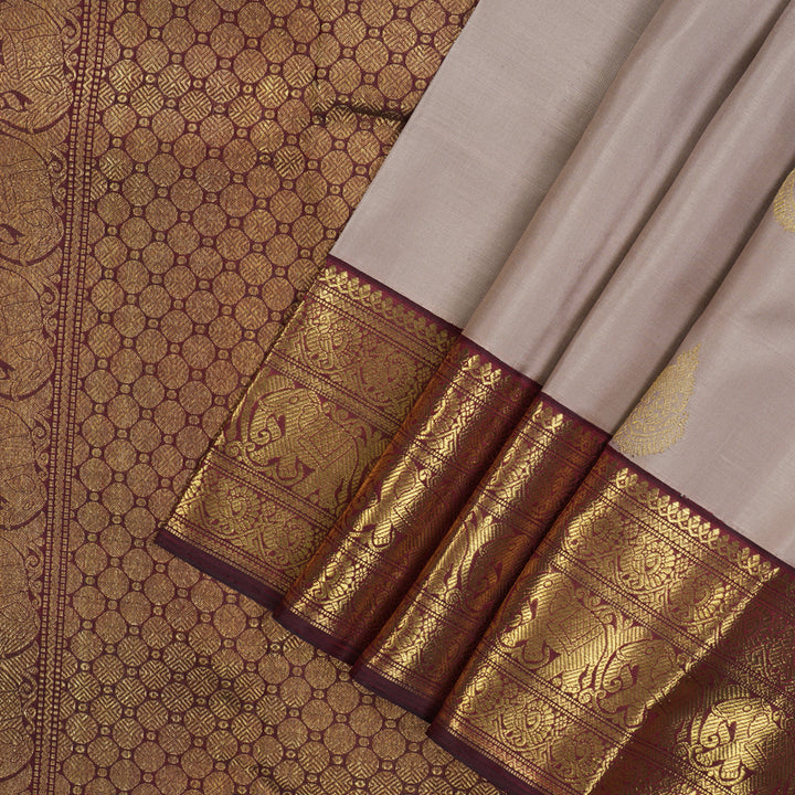 Hayagrivas Handloom Onion Pink Kanjivaram Silk Saree with Araku Maroon border BE510-SBS