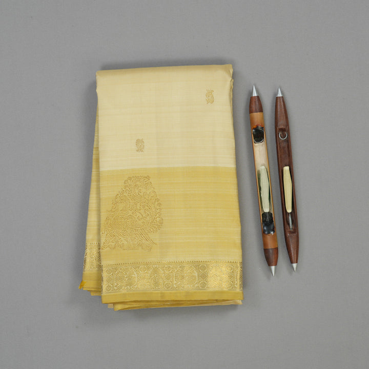 Hayagrivas Handloom Sandal Kanjivaram Silk Saree with Mild Olive Green border BE511-SBS