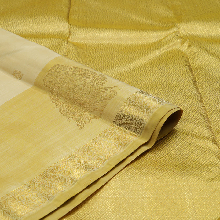 Hayagrivas Handloom Sandal Kanjivaram Silk Saree with Mild Olive Green border BE511-SBS