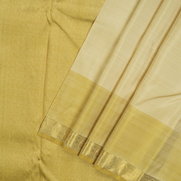 Hayagrivas Handloom Sandal Kanjivaram Silk Saree with Mild Olive Green border BE511-SBS