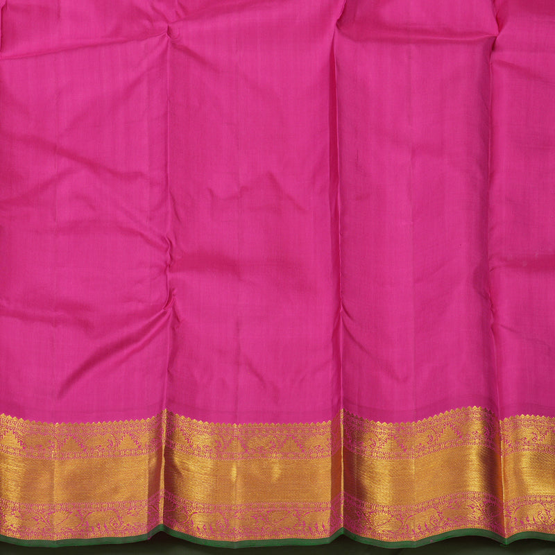 Hayagrivas Handloom Pinkish Orange Kanjivaram Silk Saree with Magenta border BE514-SBS