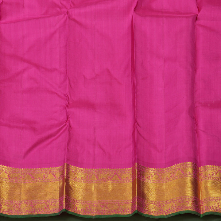 Hayagrivas Handloom Pinkish Orange Kanjivaram Silk Saree with Magenta border BE514-SBS