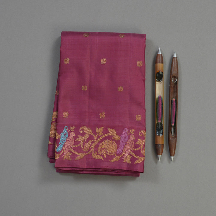 Hayagrivas Handloom Deep Magenta Kanjivaram Silk Saree BE516-SBS