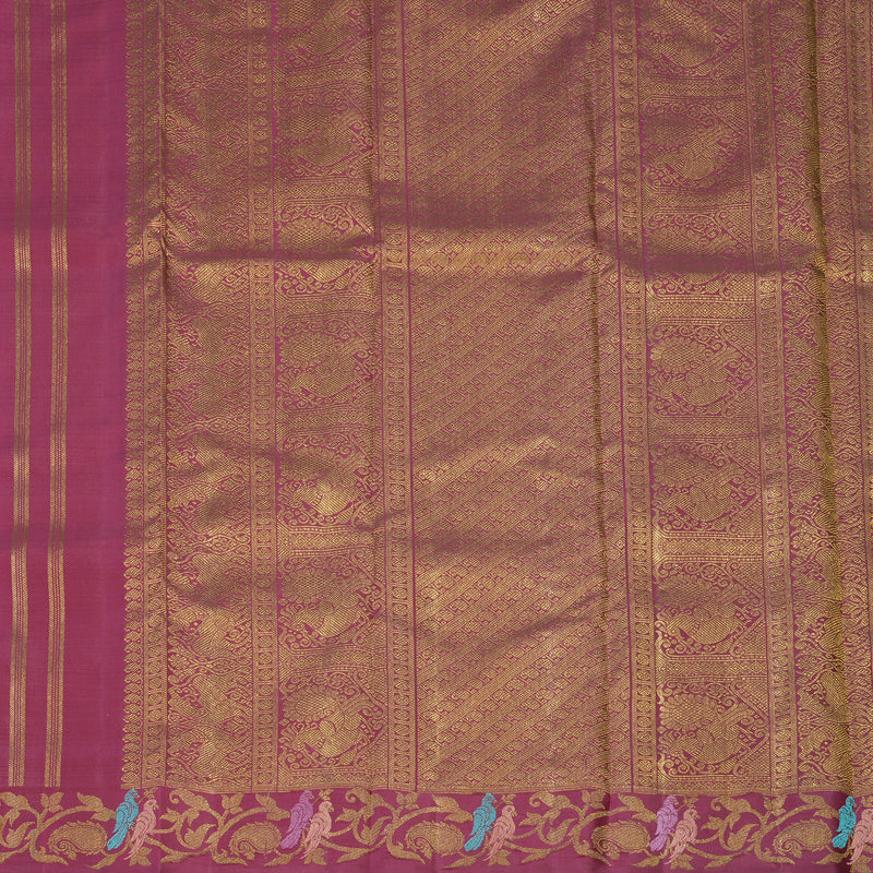 Hayagrivas Handloom Deep Magenta Kanjivaram Silk Saree BE516-SBS