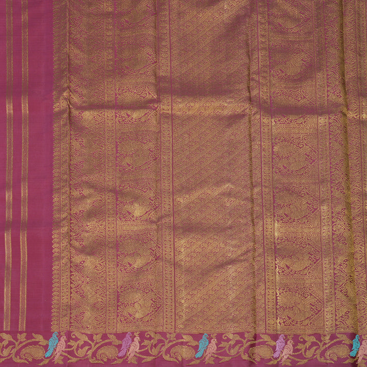 Hayagrivas Handloom Deep Magenta Kanjivaram Silk Saree BE516-SBS