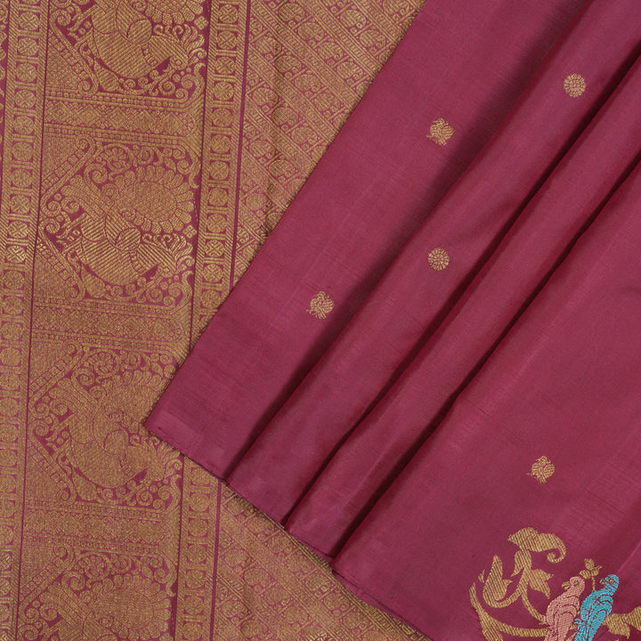 Hayagrivas Handloom Deep Magenta Kanjivaram Silk Saree BE516-SBS