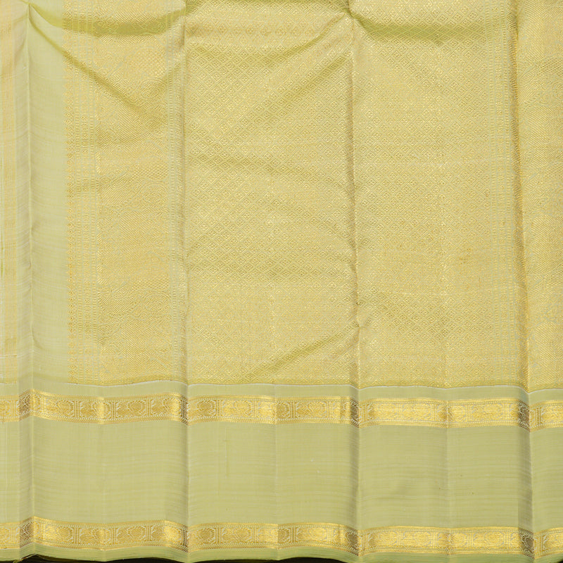 Hayagrivas Handloom Peach Orange Kanjivaram Silk Saree with Pista Green Border BE518-SBS