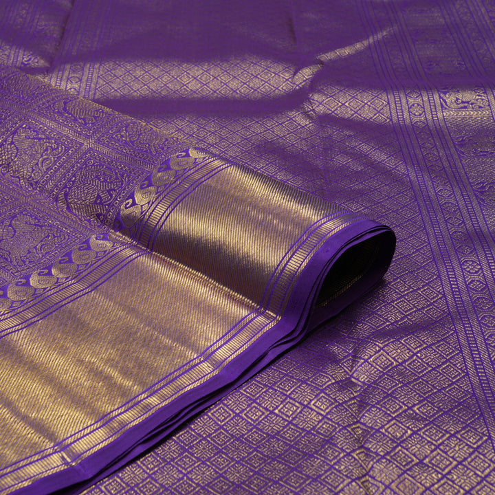 Hayagrivas Handloom Violet Kanjivaram Silk Saree BE520-SBS