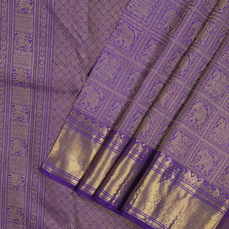 Hayagrivas Handloom Violet Kanjivaram Silk Saree BE520-SBS