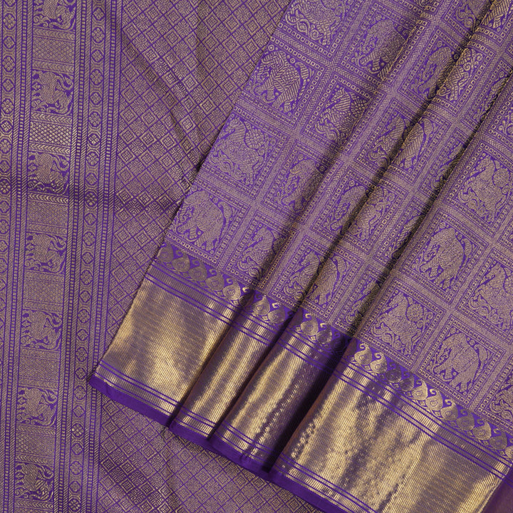 Hayagrivas Handloom Violet Kanjivaram Silk Saree BE520-SBS