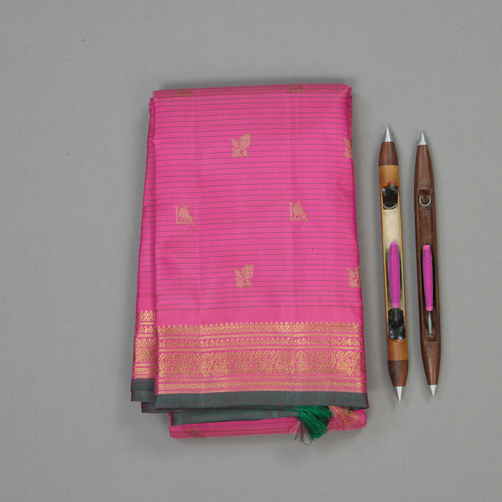 Hayagrivas Handloom Pink Kanjivaram Silk Saree BE522-SBS